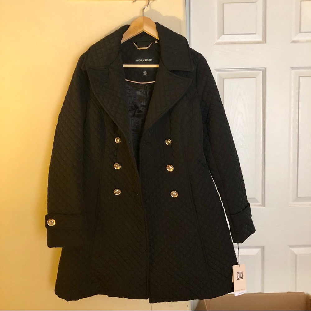 Ivanka T Double Breasted Flared Sleeve Quilt Coat
